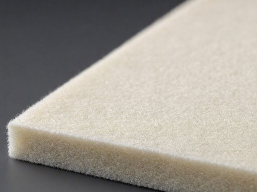 Cut edge of hard, high wool content felt