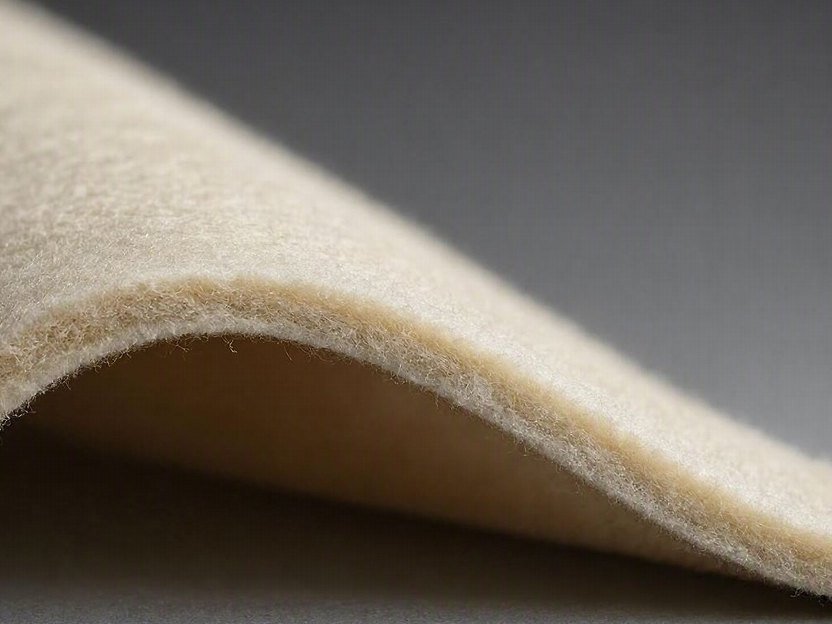 Cut edge of medium density high wool felt