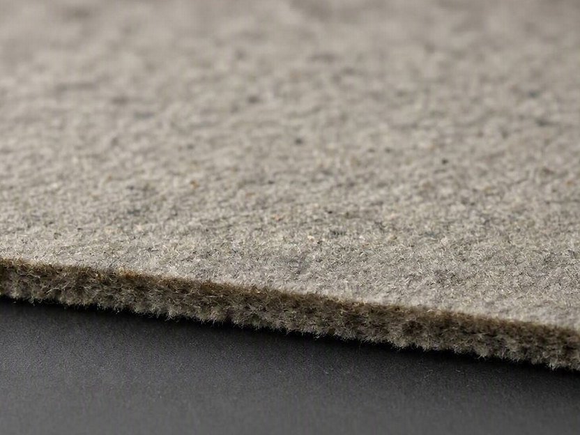 Cut edge of medium density blended felt