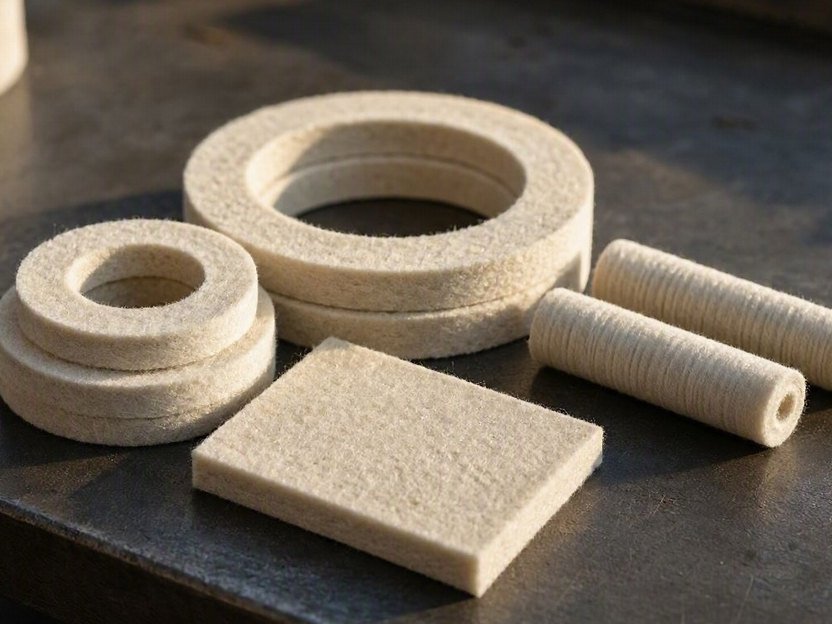 Felt washers, oil wicks and damping pads for loom maintenance